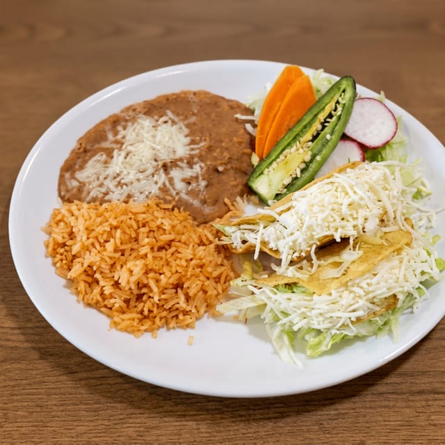 2 Crispy Beef Tacos Plate.