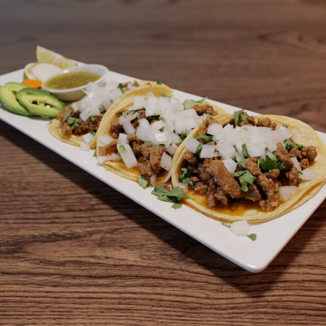 3 Soft Beef Tacos Plate.
