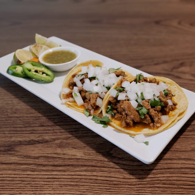 2 Soft Chicken Tacos Plate.