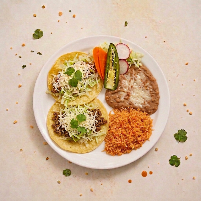 2 Soft Beef Tacos Plate.